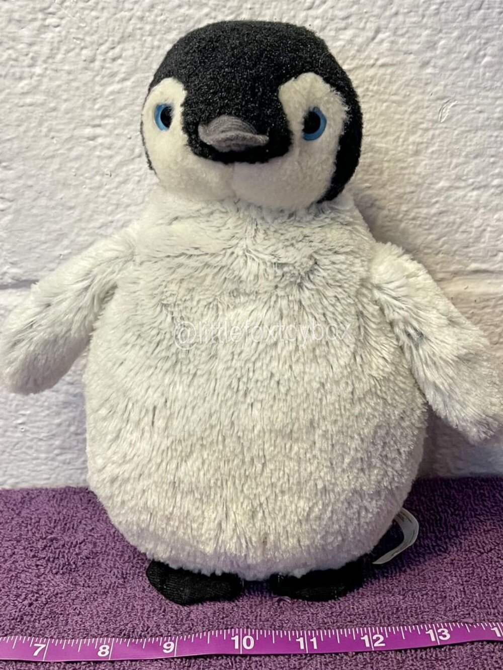 The Petting Zoo Emperor Penguin Chick Plush 2016 Gray White Stuffed Animal ESSA